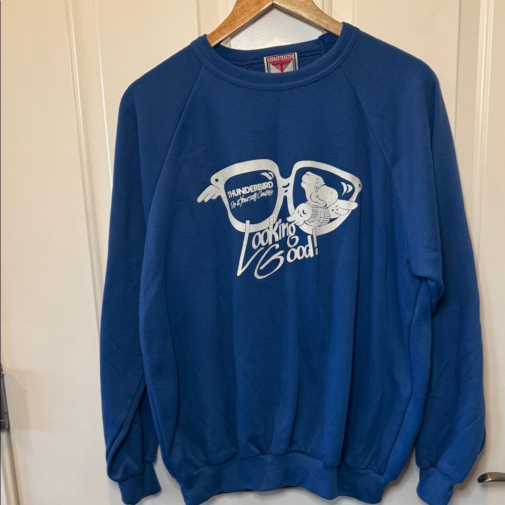 Vintage Thunderbird Home Center Blue Crewneck Sweater for Men